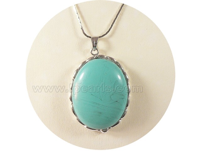 3.5*5cm green oval turquoise pendant
