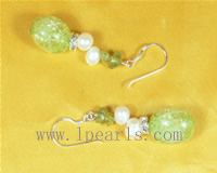 7-8mm white FW jewelry pearls sterling dangling earring