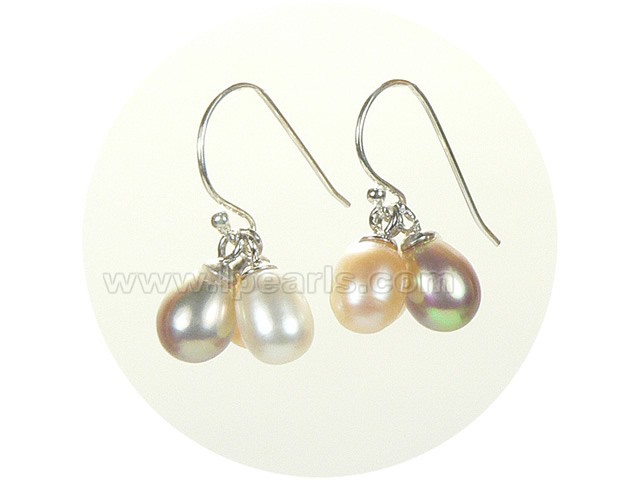 wholesale 6�8mm tear drop pearl earrings