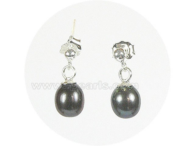 peacock green freshwater pearl sterling silver stud earrings