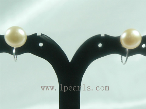 9-9.5mm pink freshwater jewelry pearls sterling earring