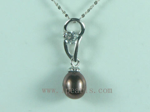 8-9mm pink teardrop jewelry pearl pendant