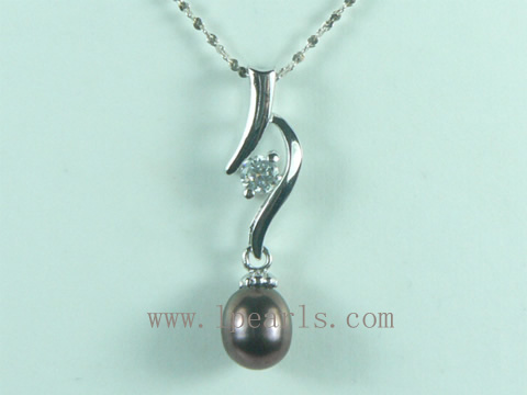 6*8mm cultured pearl pendant with jewelry mounting