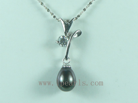 discount 5*8mm rice cultured pearl pendant with sterling silver