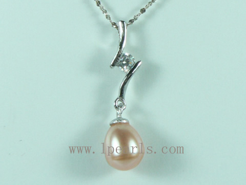 6*8mm tear-drop FW pearls sterling pendant