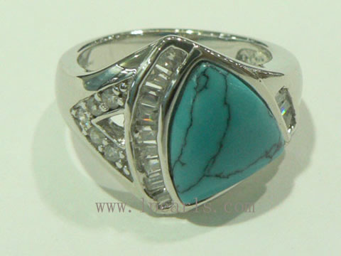 double triangle pattern on the 925 silver ring on wholesale