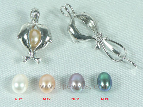 5pcs lovely dolphin shape 18K GP wish pearl pendant sets