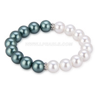 10mm colorful shell pearls elastic bracelet for women 7.5”