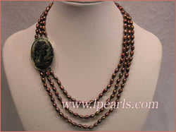 5-6mm peacock oval shape cultured freshwater jewelry pearl neckl