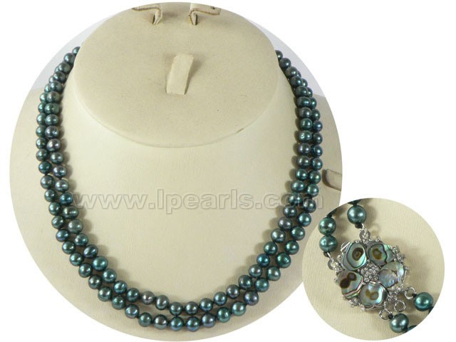 6-7mm black cultured freshwater jewelry pearl necklace