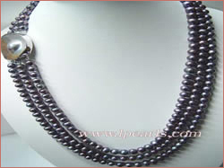 6-7mm black cultured freshwater jewelry pearl necklace