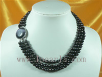 7-8mm balck cultured freshwater jewelry pearl necklace