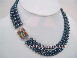 6-7mm blue cultured freshwater jewelry pearl necklace