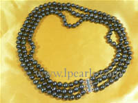 7-8mm black cultured freshwater jewelry pearl necklace