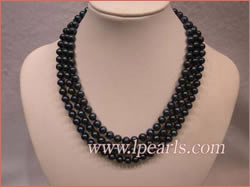7-8mm blue cultured freshwater jewelry pearl necklace