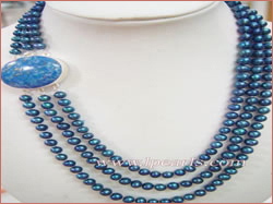 6-7mm blue cultured freshwater jewelry pearl necklace