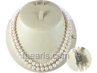 double strands freshwater jewelry pearl necklace,7-8mm