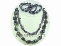 two strands 12*17mm amethyst jewelry necklace