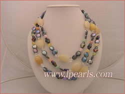 three strands adjustable jewelry necklace