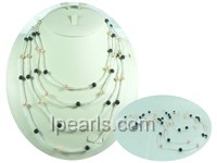 four rows 6-7mm fresh water jewelry pearl necklace