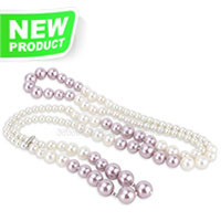 wholesale white and purple shell pearls necklace