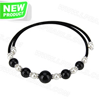wholesale latest black agate beads adjustable necklace