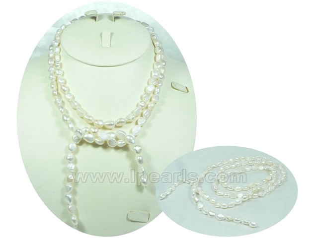 white smooth-on-both-side freshwater jewelry pearl necklace