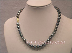 8-9mm A black cultured fresh water jewelry pearl necklace
