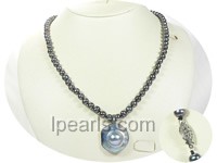 6-7mm black cultured freshwater jewelry pearl necklace