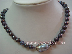 10-11mm black cultured freshwater jewelry pearl necklace