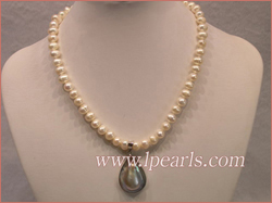 8-9mm round white cultured freshwater jewelry pearl necklace