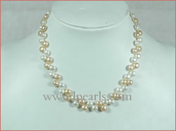 white/lavender coin shape cultured freshwater jewelry pearl neck
