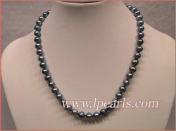 7-8mm peacock green cultured freshwater jewelry pearl necklace
