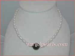 6x7mm rice pearl cultured freshwater jewelry pearl necklace