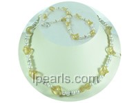 6-7mm white freshwater jewelry pearl necklace with coloured glaz