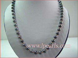 8-9mm black cultured freshwater jewelry pearl necklace