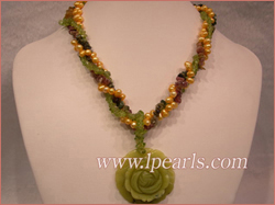 6-7mm yellow cultured freshwater pearl necklace