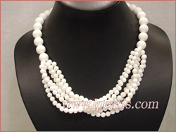 Freshwater pearl necklaces with a Gemstone