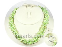 6-7mm side-drilled pearl necklace with turquoise beads