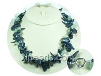 blister pearl necklace alternating with crystal beads