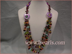 freshwater blister pearl necklace with shell and crystal beads