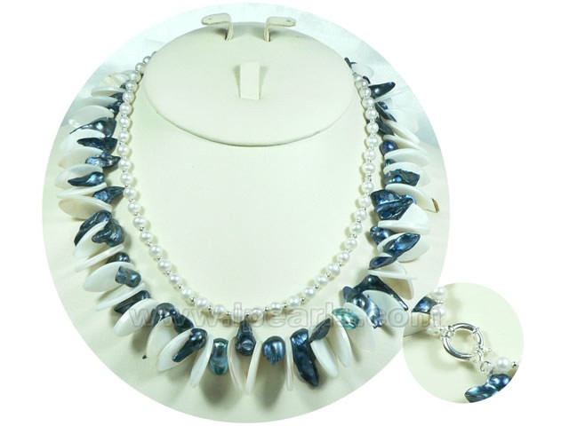 potato shaped pearl necklace with blister pearls