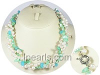 twisted freshwater topdrill and blister pearl necklace