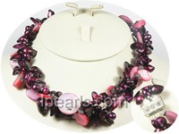 blister pearl necklace with shell beads