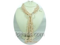 four strands side drilled and rice pearl necklace