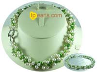 three twisted strands freshwater pearl necklace