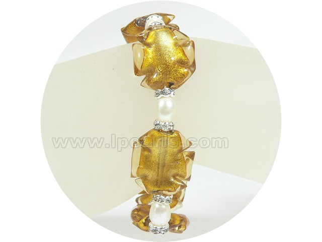 6-7mm pink rice jewelry pearls bracelet