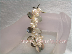 6-7mm white top-drilled  jewelry pearl bracelet