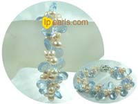 two strands twisted 6-7mm pink top-drilled jewelry pearl bracele