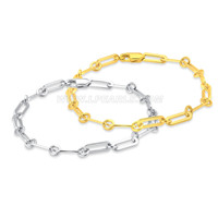 S925 Sterling silver oval chain bracelet for women 7.5"
